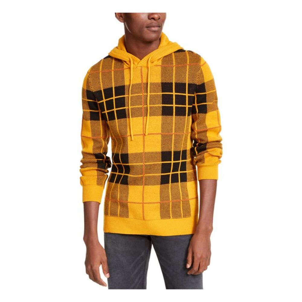 AMERICAN RAG Men's Hooded Plaid Sweater - Small - NWT
